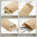 Small Craft Envelopes – 50pcs Mini Brown Kraft Paper Pouches for Jewelry, Seeds, Coins & Gifts