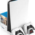 Aokicase PS5 Controller Charging Station – Dual Charger Dock with LED, Cooling Base & Headset Holder for PlayStation 5