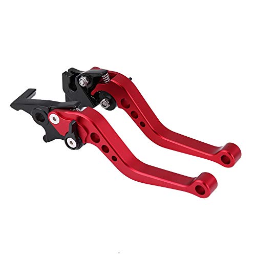Tbest Front Brake Lever,Motorcycle Brake and Clutch Lever Kit,1 Pair of CNC Motorcycle Clutch Drum Brake Lever Handle Universal for GY6,Fit for CG125 Red...