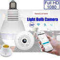 Hd Focus WiFi V380 Pro Fisheye 360° Panoramic Wireless CCTV Indoor WiFi Camera Led Bulb with Bulb Holder - Supports 64gb Sd Card (Not Included)