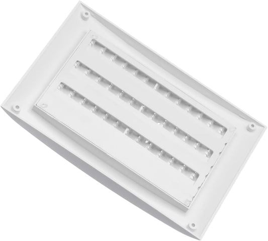 EUROPLAST 170x250mm / 6.7x10 inch Air Vent Cover - Adjustable Ventilation Grille with Flyscreen - ABS Plastic White