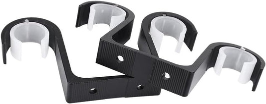 TRIPPER 2Pcs Double Curtain Rod Brackets Ceiling Mount Supports Aluminum Black