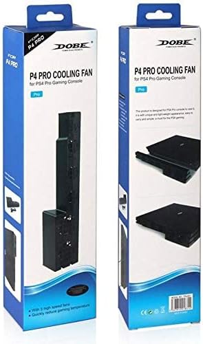 DOBE PS4 Pro Cooler, USB External 5-Fan Super Turbo Temperature Cooling Fan with USB Cable Black comfortable with Sony Playstation 4 Pro Gaming Console