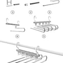 5 Tier Multi-Functional Space Saving Pants Hangers for Hanging Pants, Scarfs, Belts, Shirts, Etc. (Multiple Colors) (Grey)