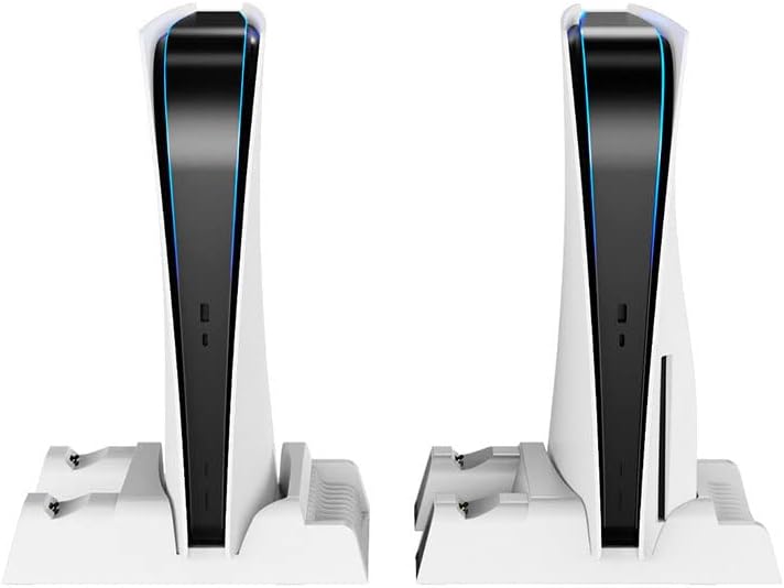 Aokicase PS5 Controller Charging Station – Dual Charger Dock with LED, Cooling Base & Headset Holder for PlayStation 5