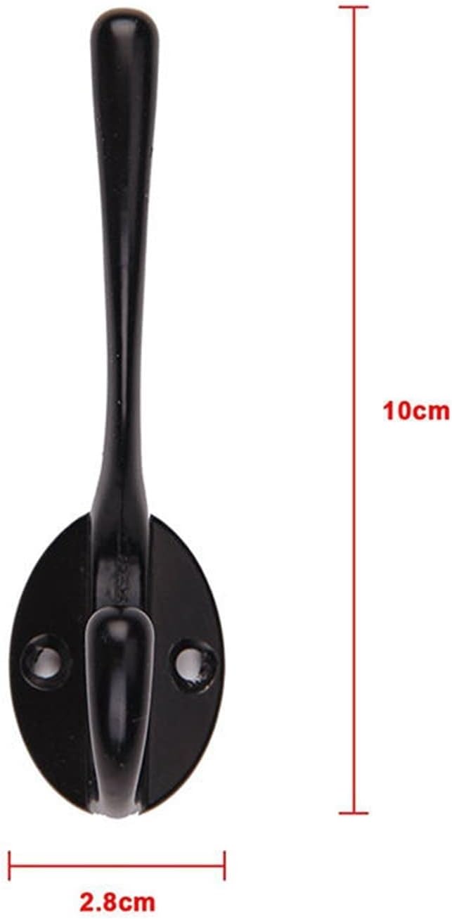 CAZARU Coat rack Double Coat Hook 10 Pcs Classic Iron Hanger Hook Decoration Hallway Coat Hat Storage Household Key Holder Wall Decor Wall-mounted coat rack