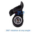 2 Pairs Luggage Suitcase Trolley Wheels with Axles – 49mm Black Replacement Set