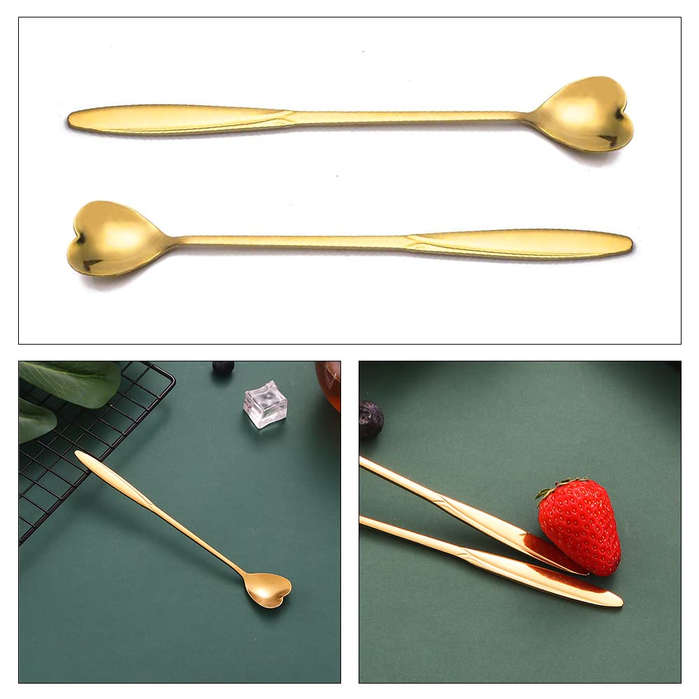 pack of 4 Long Handle Stainless Steel Dessert Spoon – Small Scoop