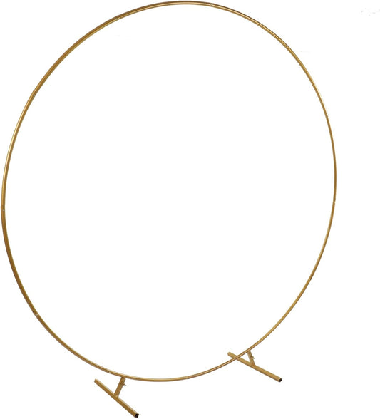 Miokycl Round Backdrop Stand Iron Circle Wedding Arch Stand for Valentine's Day Wedding Birthday Christmas Decoration 6.7ft Gold