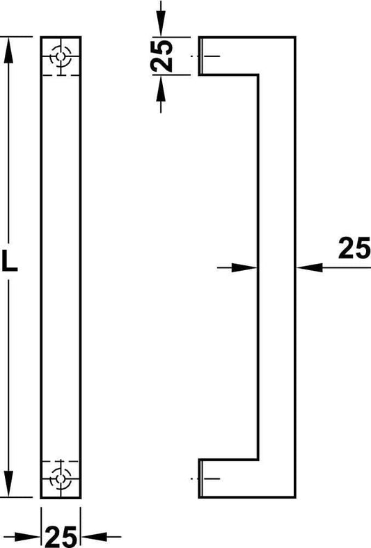 GedoTec Solid Cast Iron Door Handle Antique Black Wrought Iron Door Fitting / Rail Handle 1881 Length 500 mm Pack of 1 Vintage Bar Handle Includes Mounting...