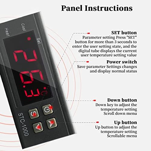 Temperature Controller -1000 Cooling and Heating Digital Thermostat with Sensor Refrigerator and Fermenter(AC110~220V)