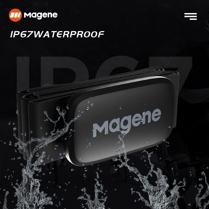 Magene H003 (H64 New Version) Heart Rate Monitor, Heart Rate Sensor Chest Strap, Protocol ANT+/Bluetooth, Compatible with iOS/Android APPs