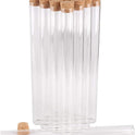 Pangyoo PYouo-Big Test Tubes, 15 Pieces Long Test Tubes, 55ml 22 * 220mm, with Cork Lids Glass Jars Glass Vials Small Glass Bottles, for DIY Craft Accessory
