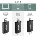 Vanja SD Card Reader, USB-C & USB Memory Card Reader, Camera SD Card Adapter for Micro SD, SDXC, SDHC and UHS-I Cards