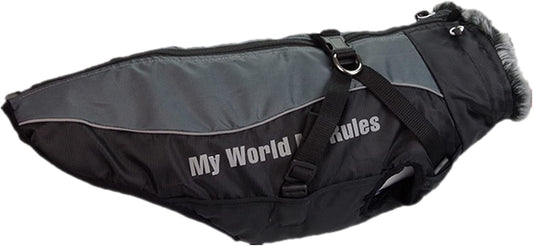 Foern Dog Coat, Waterproof Clothes with Reflective Strips Warm Cotton in Cold Weather Winter Outdoor, Windproof Jacket Clothing for Medium and Large Dogs