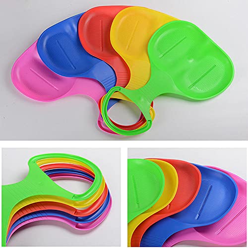 pack of 5 Plastic Snow Sled Poporutscher | Lightweight Winter Fun