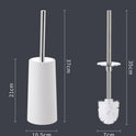 Toilet Brush and Holder, Toilet Brush with 304 Stainless Steel Long Handle, Toilet Bowl Brush for Bathroom Toilet, Elegant, Durable