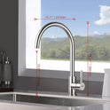 Faucema Irismart - Kitchen tap with 360° adjustable pipe, high, gray sink mixer (steel) [exclusive in Amazon]