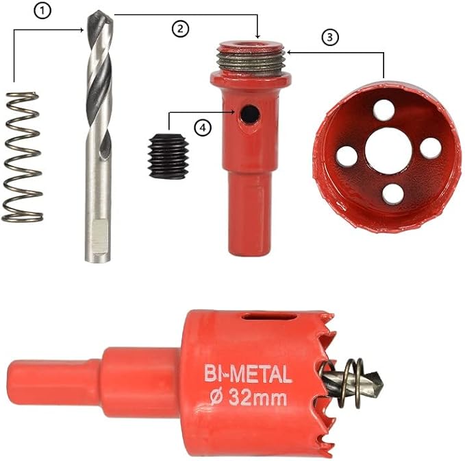 Auniwaig 0.91-Inch Bi-Metal 23mm Hole Saw 25mm Cutting Depth M42 HSS Hole Saw Cutter for Drywall Hardwood Soft Metal Plastic Thin PVC Board 2pcs