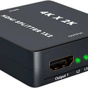HDMI Splitter Snxiwth 4K HDMI Splitter 1 in 2 Out Supports HDCP, 4K, 3D, UHD, 1080P, HDMI Splitter 1 to 2 for Xbox, PS4, PS3, Blu-Ray Player, Firestick, HDTV