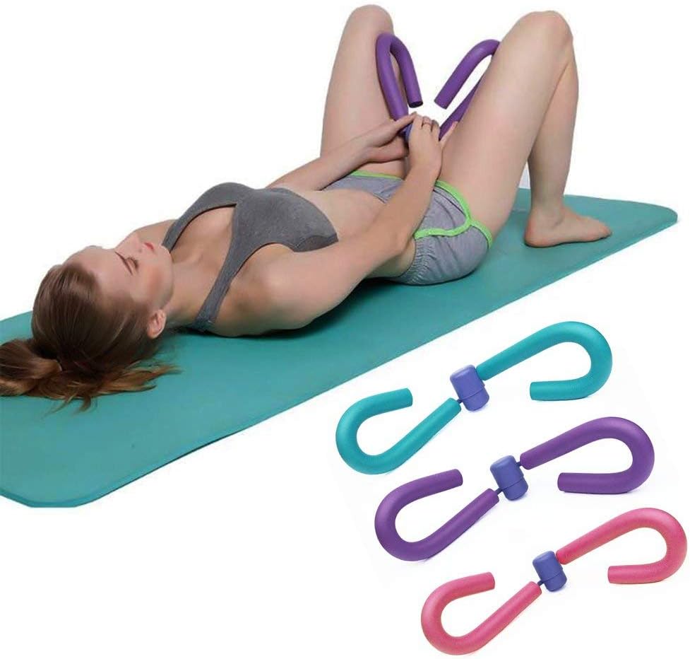 Home Fitness Thigh Master – PVC Foam Leg, Arm & Waist Exercise Machine | Steel Spring Resistance Trainer for Full Body Workout – Pink