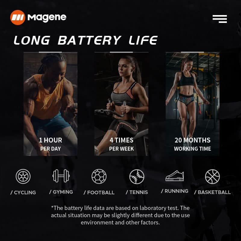 Magene H003 (H64 New Version) Heart Rate Monitor, Heart Rate Sensor Chest Strap, Protocol ANT+/Bluetooth, Compatible with iOS/Android APPs