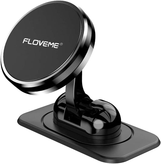 FLOVEME Magnetic Car Mobile Phone Holder with Adhesive Base, 360° Rotation Compatible with iPhone 14 13 12 Pro Samsung Huawei Xiaomi