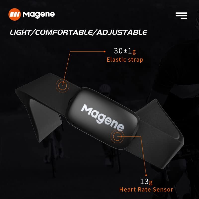 Magene H003 (H64 New Version) Heart Rate Monitor, Heart Rate Sensor Chest Strap, Protocol ANT+/Bluetooth, Compatible with iOS/Android APPs