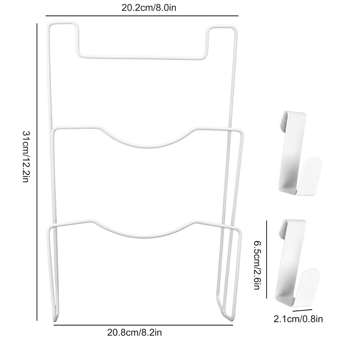 Pot Lid Holder, Versatile White Pot Lid Rack Space Saving Wrought Iron for Kitchen for Home for Dishes for Restaurant for Pot for Lid