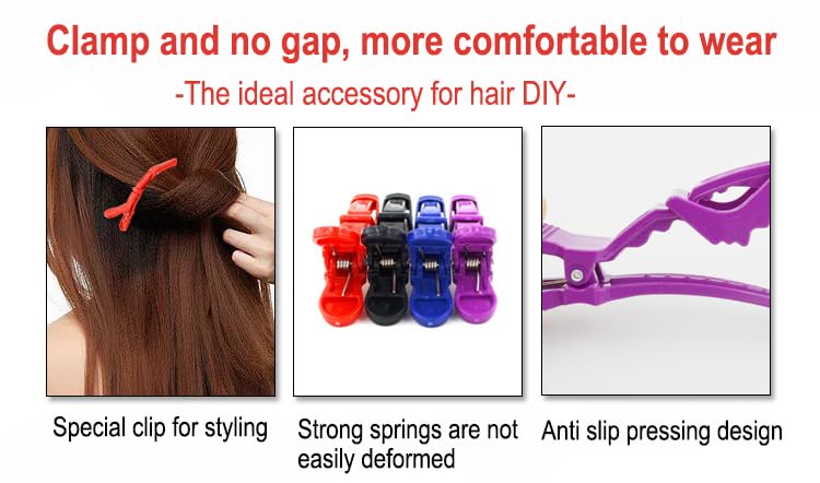 AKOAK 6 PCS Professional Anti slip Crocodile Clip - Large Styling Hair Clip for Women's Thick Hair, Dyeing or Hair Care Partition Positioning Clip,...