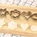 Cookie Cutters, Set of 12, Stainless Steel, Round Heart, Star, Flower, Cutter, Large, Medium, Small, Confectionery Tools, Christmas