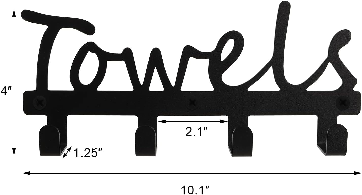 Fasmov Wall-Mounted 4 Hook Wall Towel Rack Originality Clothing Hooks, Towel Holde for Kitchen Storage Organizer Rack, Bathroom Towels, Robes, Clothing