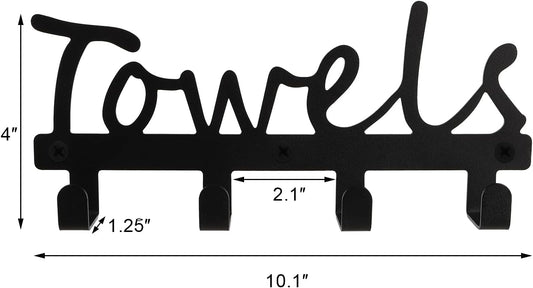 Fasmov Wall-Mounted 4 Hook Wall Towel Rack Originality Clothing Hooks, Towel Holde for Kitchen Storage Organizer Rack, Bathroom Towels, Robes, Clothing