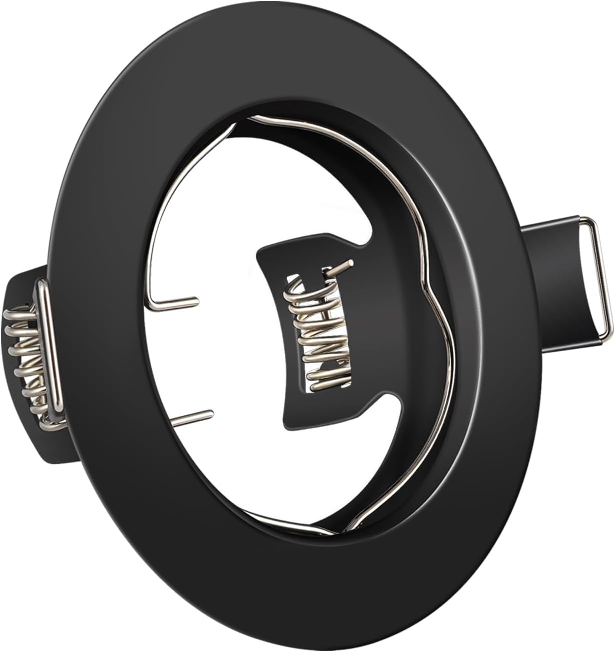 Tofisr LED Recessed Ceiling Light Mounting Frame Round Black Spotlight Fittings incl. GU10 Socket, Cut-Out Hole Size:55mm-70mm, Downlight Frame for LED and...