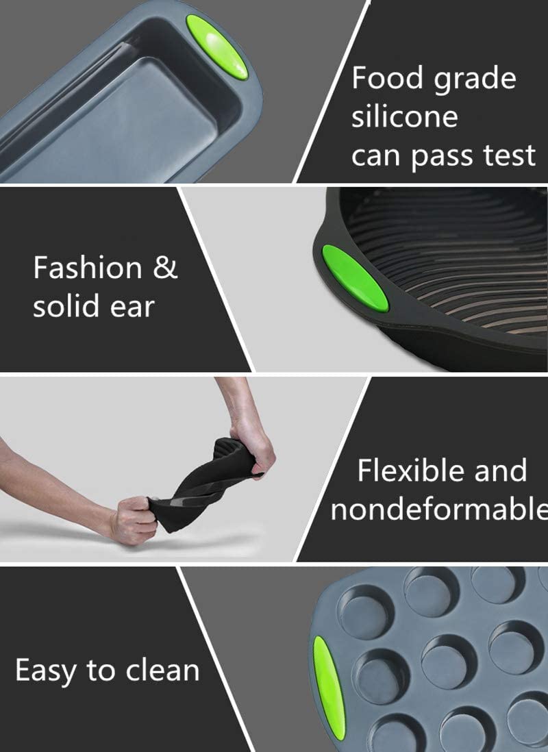 Nonstick Silicone Round Cake Pan 2 Pack, 9-Inch Food Grade Silicone Baking Pans, Oven-Microwave-Dishwasher Safe Silicone Bakeware Cake Molds