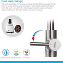 Faucema Irismart - Kitchen tap with 360° adjustable pipe, high, gray sink mixer (steel) [exclusive in Amazon]