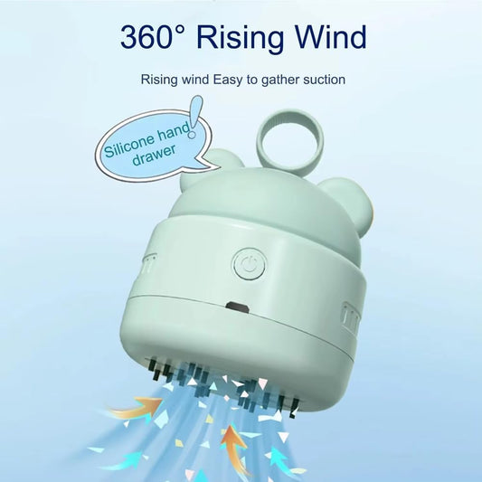 Vernijtrdy Cute Desktop Vacuum Cleaner Mini BearHead Ring Vacuum Cleaner for Cleaning Dust Crumbs Color