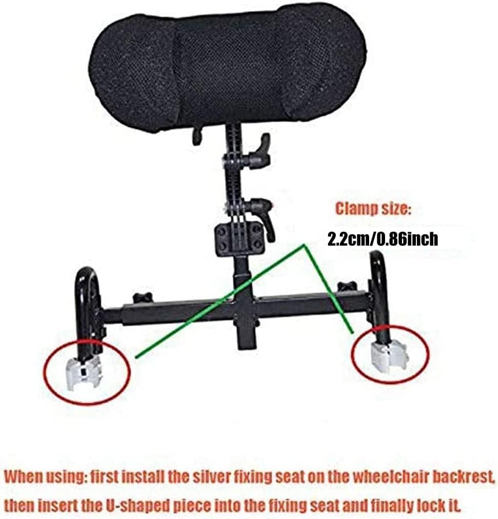 Adjustable Wheelchair Headrest Removable Easy Installation Lightweight Neck