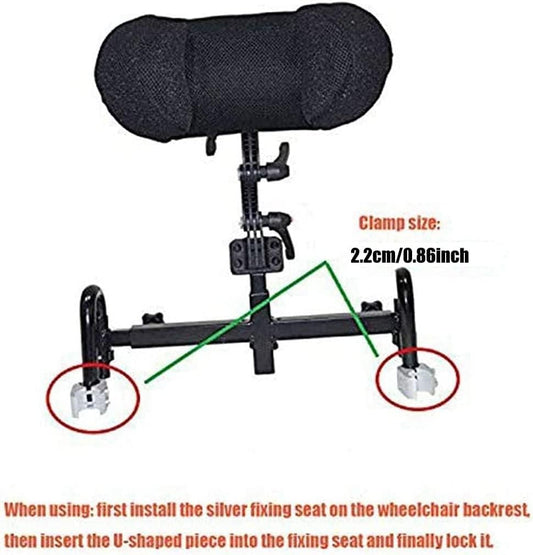 Adjustable Wheelchair Headrest Removable Easy Installation Lightweight Neck