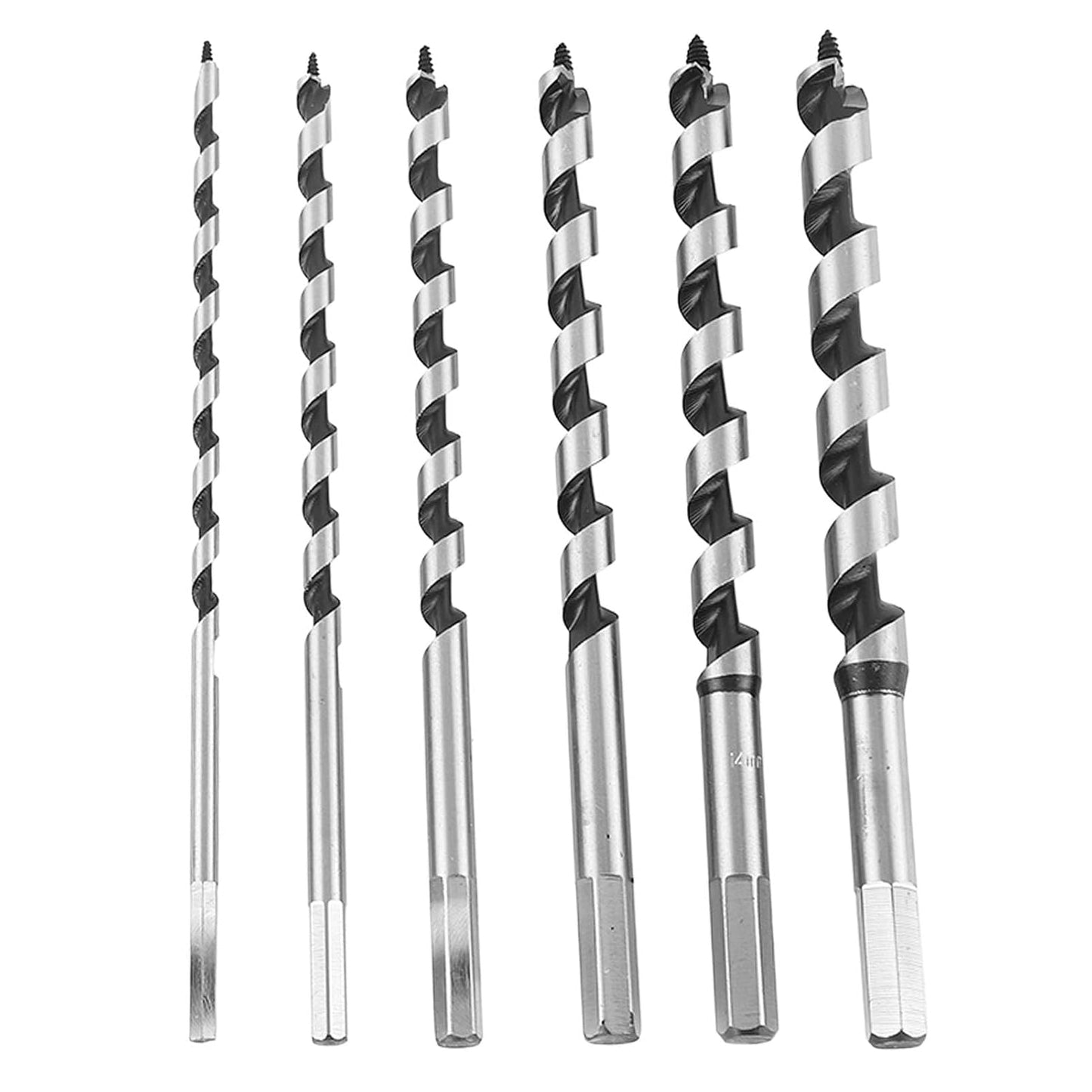 6Pcs Auger Drill Bit, 230mm Long Hex Shank Solid Ship Auger Bit Set for Home Processing Plant Use