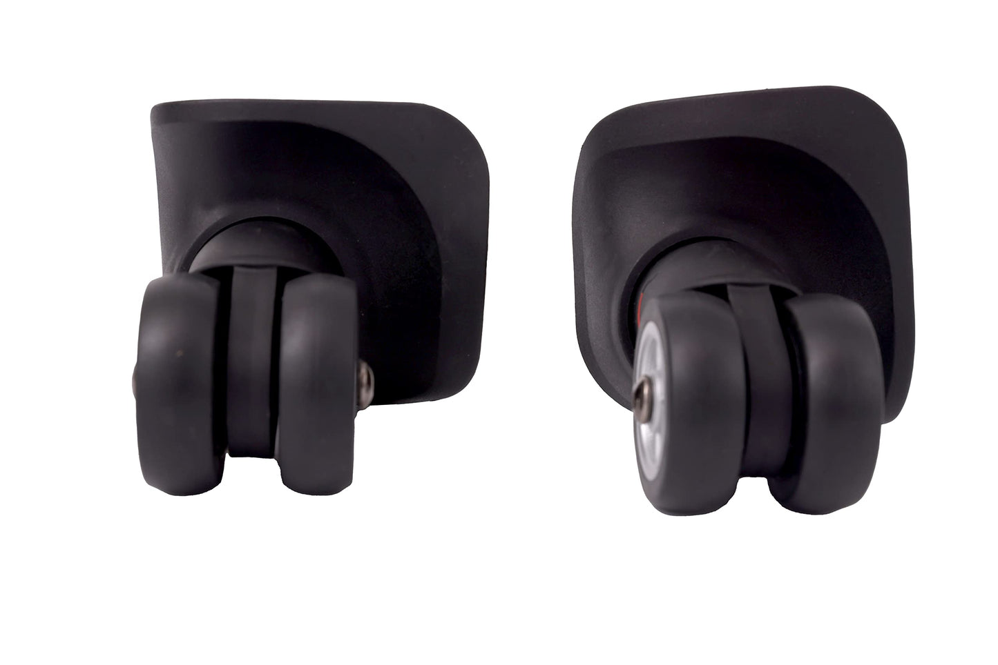 2 Pairs Luggage Suitcase Trolley Wheels with Axles – 49mm Black Replacement Set