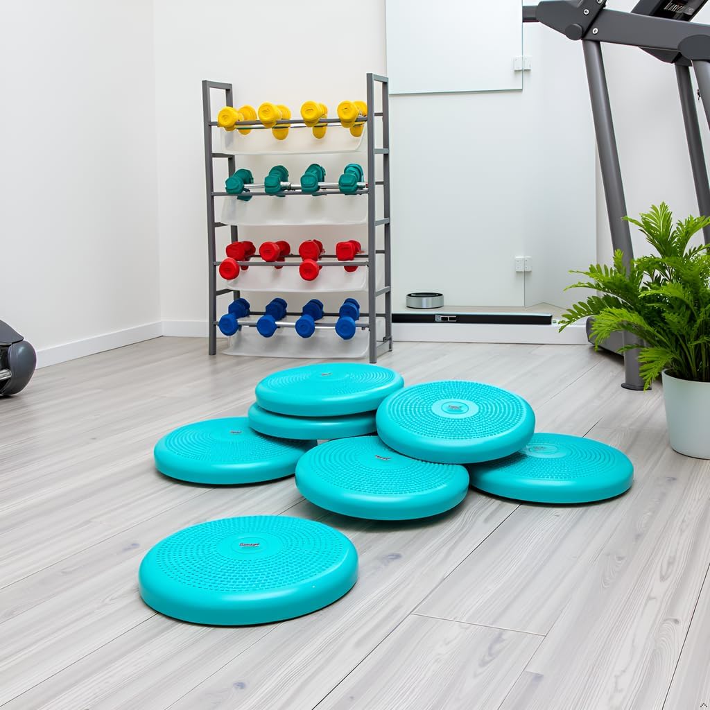 AppleRound Inflated Wobble Cushion with Hand Pump, Air Stability Board (Extra Thick), Core Balance Disc for Adults, Sensory Wiggle Seat for Kids, Flexible...