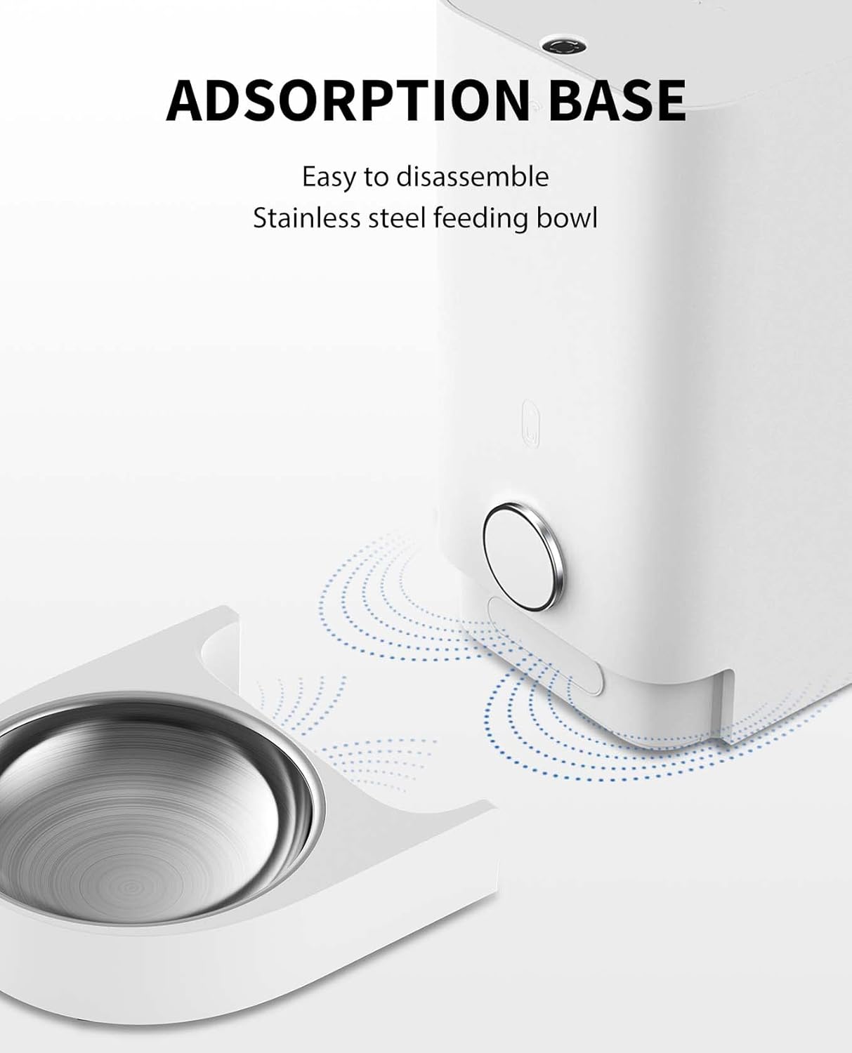 PETKIT Automatic Food Dispenser with Stainless Steel Bowl, APP Control, LED Display for Low Amount of Food, Cat Food Dispenser (Dog) - 2.8L