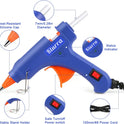 Klurra Hot Glue Gun, Mini Hot Glue Gun Kit with 30 Glue Sticks for School Crafts DIY Arts Quick Home Repairs, 20W (Blue)