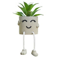 Cute Artificial Hanging Succulent Plant with Grey Cement Vase – Desk & Shelf Decor