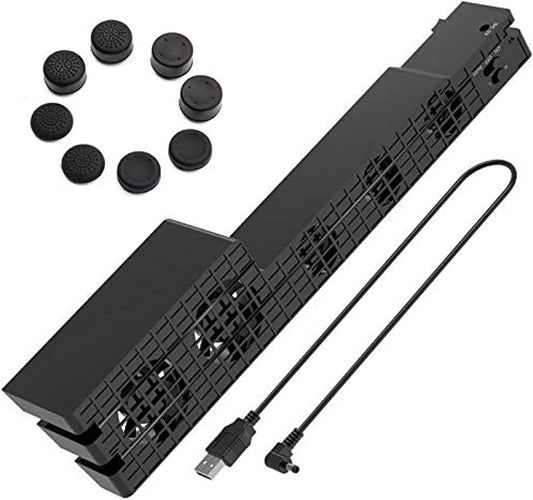 DOBE PS4 Pro Cooler, USB External 5-Fan Super Turbo Temperature Cooling Fan with USB Cable Black comfortable with Sony Playstation 4 Pro Gaming Console