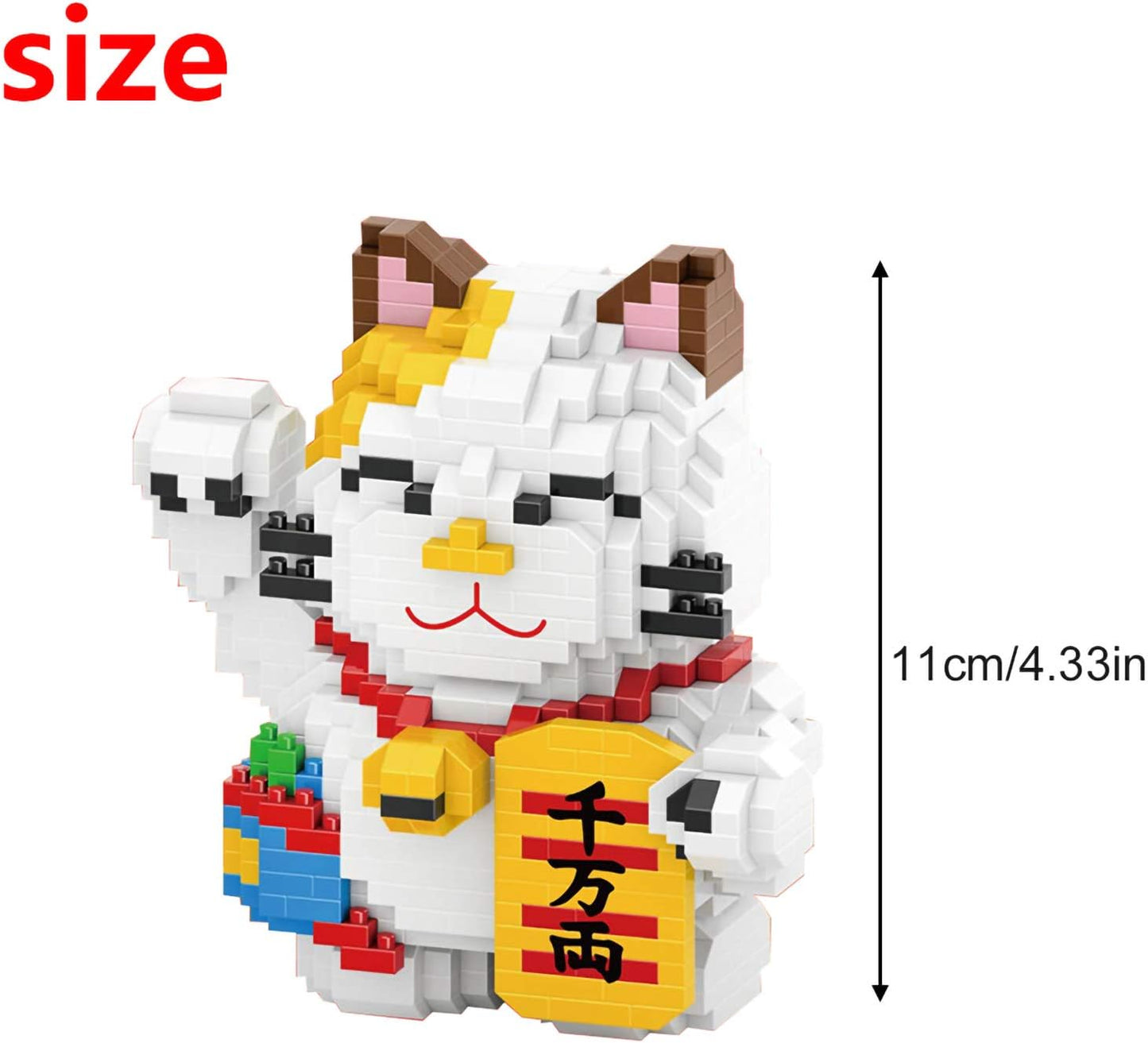 Larcele Cat Micro Building Blocks Pet Mini Building Toy Bricks,1163 Pieces KLJM-02 (Fortune Cat,Model 4569)