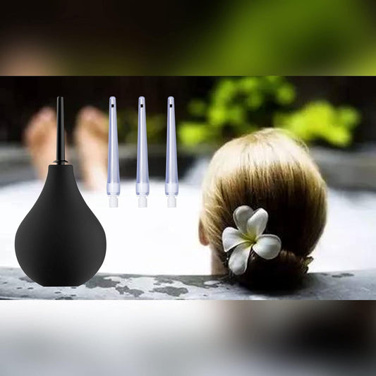 TopQuaFocus 8oz Enema Bulb Kit Clean Anal Douche for Men Women with 4 Replaceable Nozzles