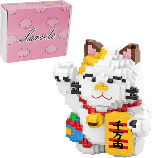 Larcele Cat Micro Building Blocks Pet Mini Building Toy Bricks,1163 Pieces KLJM-02 (Fortune Cat,Model 4569)