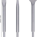 Chisel Set, Abrasion Resistant Carbon Steel Scaling Chisel, Flat Chisel, Flat Hammer Drill Bits, Concrete Removal Chisel for Concrete (SDS PLUS (round handle))